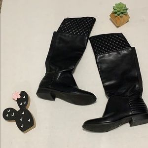 Black knee high boots